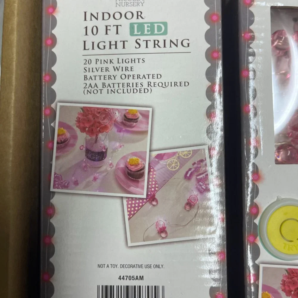 BABY SHOWER 12 PACKS OF 10 ft Indoor 20 Pink Light Party Favor LED Lights